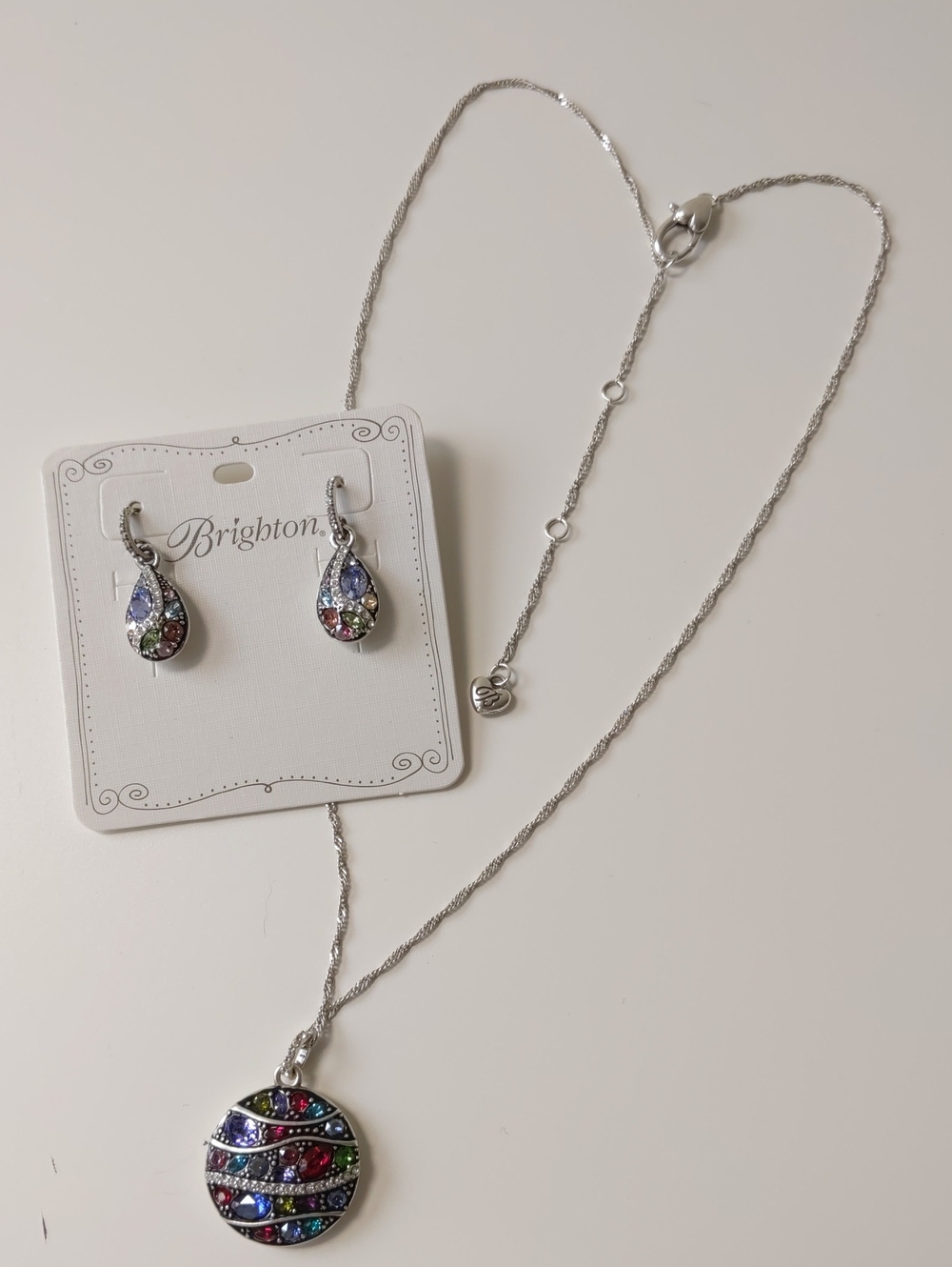 Brighton Trust Your Journey Multi Color Crystal Earrings And Necklace - Picture 7 of 7